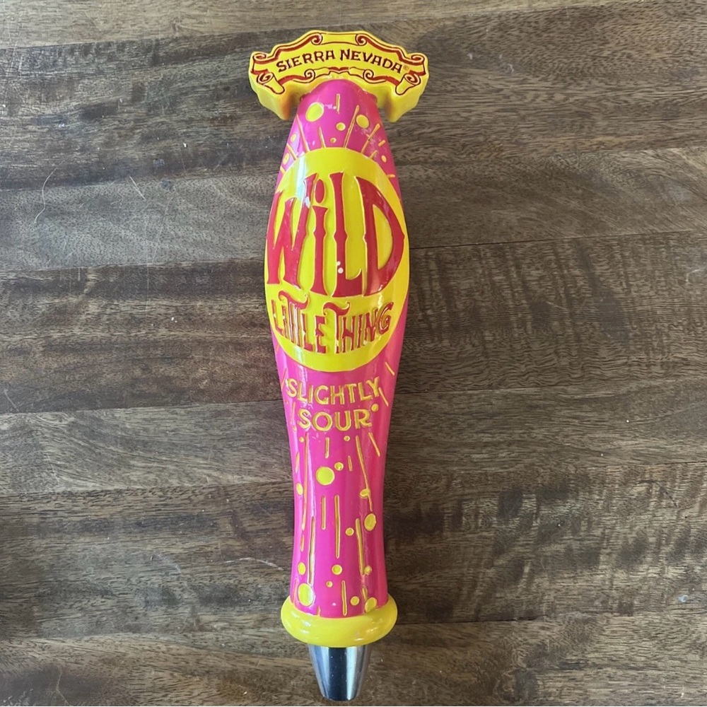 Wild Little Thing Slightly Sour Beer Tap Handle - Pink and Yellow 12”